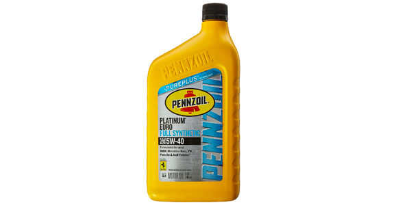 Pennzoil 550040834 Platinum Euro SAE 5W-40 Full Synthetic Motor Oil 