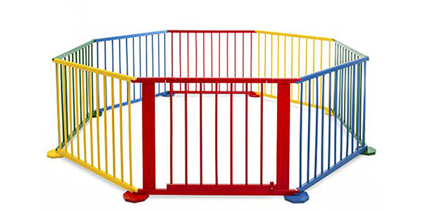 Best Choice Products 8 Panel Multicolored Wooden Baby Playpen