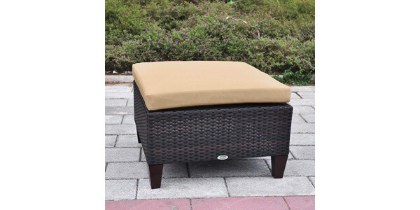 ART TO REAL Outdoor Patio Wicker Ottoman Seat 